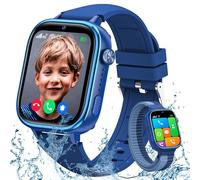 TotsyFun Montre Connectée Enfant GPS, 4G Montre Intelligente avec Carte Sim/SOS/Mode Classe/Appels Vidéo/Chat Vocal/Téléphone/Podomètre/Réveil/Jeux, IP68 Étanche Smartwatch pour Garçons Filles, Bleu