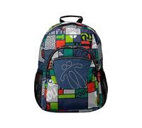 TOTTO MA04ECO021-1910N-8L9 Sac à dos scolaire adaptable à chariot Motif squal aquarelle