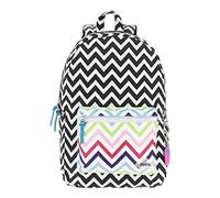 TOTTO - Sac à Dos Jeune, modèle Vetus, Sac à Dos pour Ordinateur Portable 14 Pouces, Dimensions 44 x 30,5 x 7,5 cm, avec 1 Compartiment Principal et 1 Poche Avant, imprimé Multicolore et Noir, Blanc