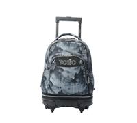 TOTTO - Sac à dos scolaire avec roues amovibles, modèle craie, capacité 26 L, sac à dos PC 15,4", poche bouteille, poignée télescopique, dos ergonomique et bretelles en S, Digital Hill, 32 x 45.5 x 18