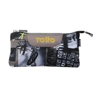 TOTTO Trousse 3 Compartiments Plateau - Baski, Multicolore, Trousse Scolaire