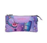 TOTTO Trousse 3 Compartiments Plateau - Meowsical, Violet, Trousse Scolaire