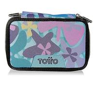 TOTTO Trousse Scolaire Trois Compartiments Camouflage Rose - Stylo Taille Standard, Rose, ESTÁNDAR, Étuis