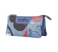 Totto Trousse Scolaire Trois Compartiments Cyber Monstres - Conseil Taille Standard, Imprimé, ESTÁNDAR, Étuis