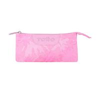 TOTTO Trousse Scolaire Trois Compartiments Palmiers Roses - Planche