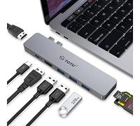 TOTU Hub USB C, Adaptateur 8 en 1 Double Type C Compatible avec MacBook Pro 2018/2017/2016, MacBook Air 2018 USB C Hub Adaptateur dongle avec USB-C PD, 2 HDMI 4K, 3 USB 3.0, Lecteur de Cartes SD/TF