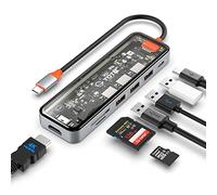 Totu Hub USB C, Station d'accueil, hub 7 en 1 de Type C avec Port HDMI 4K, Alimentation 92 W PD USB-C, 3 Ports USB 3.0, Lecteur de Carte SD/TF, pour MacBook et Autres Ordinateurs Portables de Type C