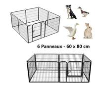 totu® Parc Pliable de 6 Panneaux, Enclos ajustable de carre/ rectangulaire, Barrières Extérieur / Intérieur pour Chiens lapin canard