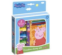 Totum 360242 Set-Creative Set of 5 Self-Inking Stamps, Books, 3 Colouring Pencil