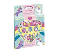 Totum Kit Créatif - Licorne - Unicorn - Stickerset - Set d'autocollants D'environ 50 pcs et 1 Scène Cartonnée -