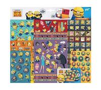 Totum Lot d'autocollants minions super autocollants XL 7 feuilles d'autocollants comprenant de luxe 3D métallisé et...