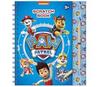 Totum Paw Patrol 720831 Scratch Book avec pochoirs, Autocollants à Paillettes et Stylo à gratter pour la Maison et Les déplacements