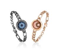 TOTWOO Bracelet Connecté pour Couple Amoureux à Distance, Duo Vibrant | Acier Inoxydable Réglable avec Connexion Bluetooth en Tête-à-Tête, Bracelet Amour, Famille, Mère Fille, Ado, Fille