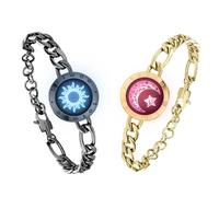 TOTWOO Bracelet Connecté pour Couple Amoureux à Distance, Duo Vibrant | Acier Inoxydable Réglable avec Connexion Bluetooth en Tête-à-Tête, Bracelet Amour, Famille, Mère Fille, Ado, Fille