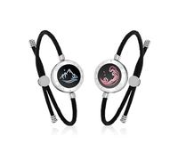 TOTWOO Bracelet Connecté pour Couple Amoureux à Distance, Duo Vibrant | Acier Inoxydable Réglable avec Connexion Bluetooth en Tête-à-Tête, Bracelet Amour, Famille, Mère Fille, Ado, Fille