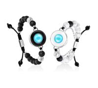 TOTWOO Bracelet Connecté pour Couple Amoureux à Distance, Duo Vibrant | Acier Inoxydable Réglable avec Connexion Bluetooth en Tête-à-Tête, Bracelet Amour, Famille, Mère Fille, Ado, Fille