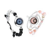 TOTWOO Bracelet Connecté pour Couple Amoureux à Distance, Duo Vibrant | Acier Inoxydable Réglable avec Connexion Bluetooth en Tête-à-Tête, Bracelet Amour, Famille, Mère Fille, Ado, Fille