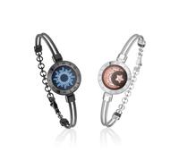 TOTWOO Bracelet Connecté pour Couple Amoureux à Distance, Duo Vibrant | Acier Inoxydable Réglable avec Connexion Bluetooth en Tête-à-Tête, Bracelet Amour, Famille, Mère Fille, Ado, Fille