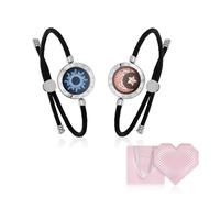 TOTWOO Bracelet de couple intelligent pour les couples à distance - Connexion Bluetooth, s'allume et vibre au toucher - Cadeau romantique pour la Saint-Valentin et un anniversaire