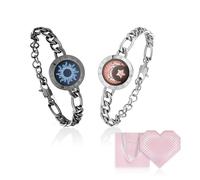 TOTWOO Bracelet de couple intelligent pour les couples à distance - Connexion Bluetooth, s'allume et vibre au toucher - Cadeau romantique pour la Saint-Valentin et un anniversaire