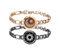 TOTWOO Bracelet de relation à distance pour les couples - Bracelet partenaire Bluetooth : vibre et s'allume au toucher - Cadeaux romantiques pour couple