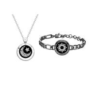 TOTWOO Bracelet et Collier Connecté pour Couple Amoureux à Distance, Duo Vibrant en Acier Inoxydable Réglable avec Connexion Bluetooth en Tête-à-Tête, Bracelet Amour Famille Mère Fille