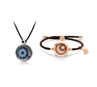 TOTWOO Bracelet et Collier Connecté pour Couple Amoureux à Distance, Duo Vibrant en Acier Inoxydable Réglable avec Connexion Bluetooth en Tête-à-Tête, Bracelet Amour Famille Mère Fille