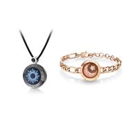 TOTWOO Bracelet et Collier Connecté pour Couple Amoureux à Distance, Duo Vibrant en Acier Inoxydable Réglable avec Connexion Bluetooth en Tête-à-Tête, Bracelet Amour Famille Mère Fille