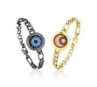 TOTWOO Bracelets tactiles longue distance, taille unique, Acier inoxydable, Pas de gemme