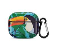 Toucan Coque intégrale antichoc pour écouteurs Bluetooth avec chargement sans fil et porte-clés Cadeau personnalisé pour AirPods 3