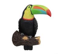 Toucan d'extérieur en résine à suspendre pour arbres de jardin, terrasses, pelouses et cours, conçu pour être résistant aux intempéries et visuellement attrayant (irisé)