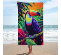 Toucan éclatant dans un paradis tropical - Ensemble de 9 serviettes de plage basiques, absorbantes, compactes, à séchage rapide et sans sable, idéales pour spa, salle de sport et hôtel. Taille unique.