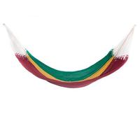 Toucan Hamac simple et double pour 1-2 personnes, coton biologique, commerce équitable, qualité supérieure 355cm (L) x 300cm (W) Rouge, jaune, vert.