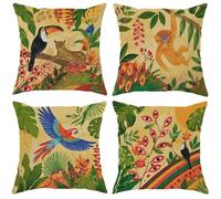 Toucan Housses de coussin d'extérieur en polyester résistant à l'eau pour banc extérieur, porche, meubles de jardin, 30,5 x 30,5 cm, vert tropical