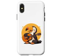 Toucan Jouant de la Guitare Graphique Toucan Garçons Filles Amoureux de Guitare Coque pour iPhone X/XS