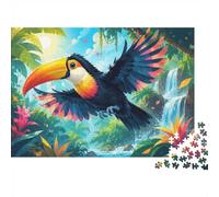 Toucan Jungle Cascade Puzzle, 1000 Pcs pour Adultes Haute Qualité | 52x38cm Carton, Exercice Mental, Cadeau D'anniversaire, Amélioration De La Concentration, Finition Lisse