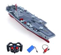 TOUCAN RC HOBBY Bateau RC 2,4 GHz à haute vitesse, navire de guerre télécommandé S19, jouet électrique à eau, batterie RTR, double moteur, recharge USB, pour extérieur