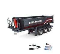 TOUCAN RC HOBBY HUINA 1/18 Télécommande de levage électrique semi-dump remorque pour camion de tracteur RC 1501 Support de feu arrière Jambe sans système audio pour adultes Modèle avancé