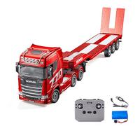 TOUCAN RC HOBBY Huina 770S 6 × 4 traction de selle télécommandée 1:24 avec pieds de support manuels et hayon, remorque semi-plate à 3 axes