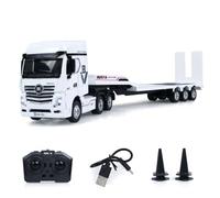 TOUCAN RC HOBBY Huina Camion tracteur télécommandé en alliage 9900 1:64 avec remorque semi-plate à 3 axes