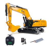 TOUCAN RC HOBBY Pelleteuse hydraulique RC en métal 1/14 RC 395F 55 kg - Double pompe RTR - Machine lourde Flysky ST8 - Batterie radio 6CH