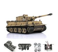 TOUCAN RC HOBBY Pro.Edition RTR Henglong 1/16 Jaune TK7.0 Tiger I RTR RC Tank 3818 Barrel Recoil Metal Wheels BB Airsoft Smoke Effect IR Battle with Sticter à partir de 14 ans