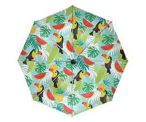 Toucan Tropical Bébé Perroquet Oiseau Parapluie Pliant Automatique Coupe-Vent Ultra-léger Voyage Incassable Parapluies pour Homme Femme