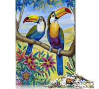 Toucans on A Floral Tree Puzzle 1000 Pièces Educa Jouet en Bois Divertissement Créatif De l'art De La Décoration Jeu Éducatif Challenge Toy Adultes & Enfants des 14 Ans 1000pcs (75x50cm)