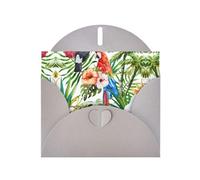 Toucans Perroquet Feuilles de Palmier Impression Vacances Amour Boucle Papier Perlé en Vrac avec Enveloppes Cartes de vœux 10,2 x 15,2 cm