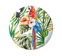 Toucans Perroquet Feuilles de Palmier Imprimé 6 cm Rond Badge en Fer Blanc Imprimé sur un seul côté Parfait pour la décoration personnelle et cadeau, taille unique, Métal