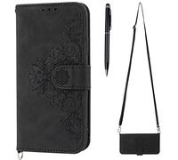 TOUCASA Coque avec Cordon pour iPhone 13 Mini, Collier pour Étui en Cuir PU Portefeuille Coque avec Fente Carte, Magnétique und Flip Béquille TPU Housse pour iPhone 13 Mini (5,4 Pouces) (Noir)