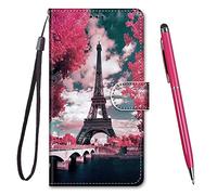 TOUCASA Coque pour Huawei Honor Magic4, Housse en Cuir PU Huawei Honor Magic4, 3 Emplacements Cartes Étui Coque Huawei Honor Magic4 Etui Housse pour Huawei Honor Magic4 (Tour Eiffel)