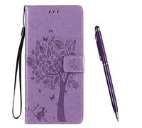 TOUCASA Coque pour Huawei Y6P,Coque Cuir PU Luxe Portefeuille à Aimant [Rétro Emboss Surface] Coque Rabat Portefeuille [Life Time Warranty] Étui (Violet)