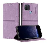 TOUCASA Coque pour Oppo A15/A15S/A35, Housse en Cuir PU Portefeuille, Étui TPU avec Support, Fentes pour Cartes, Anti-Choc, Folio Magnétique (Violet)